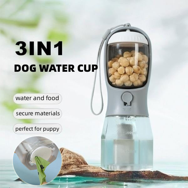 Three-in-one Portable Dog Water Cup Drinking Food Garbage Bag