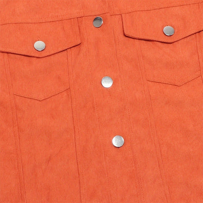 Women's Corduroy Long Sleeve Jacket - Casual Button-Up Coat With Flap Pockets, Fall & Spring Fashion Outerwear