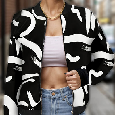 Ladies' Fashionable And Elegant Temperament, Versatile Drawing And Printing Fashion Jacket Jacket Jacket