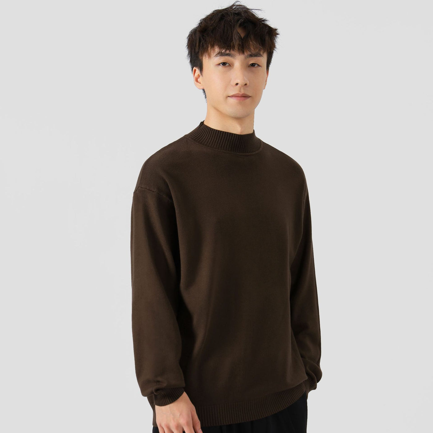 Solid Color Loose Inner Wear Leisure Warm Bottoming Long-sleeved Sweater