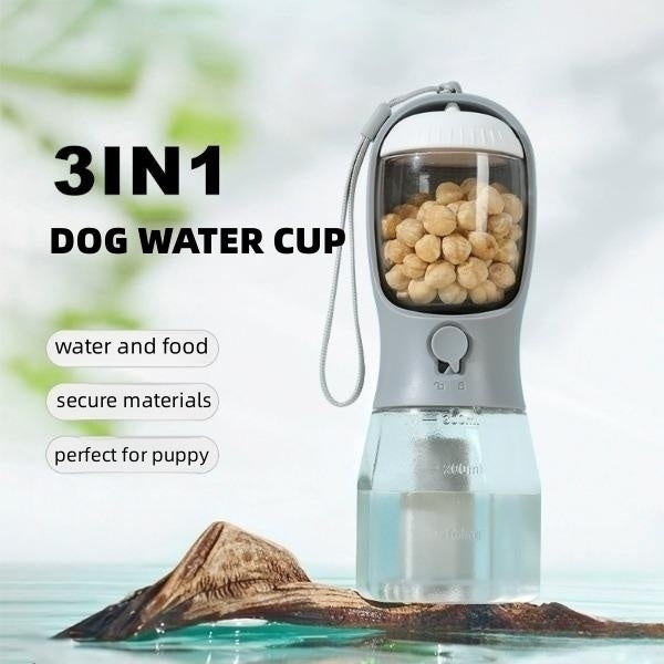 Three-in-one Portable Dog Water Cup Drinking Food Garbage Bag
