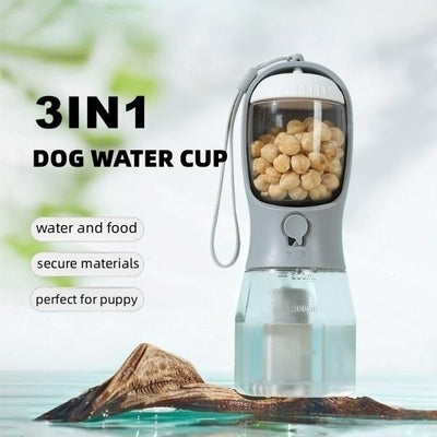 Three-in-one Portable Dog Water Cup Drinking Food Garbage Bag