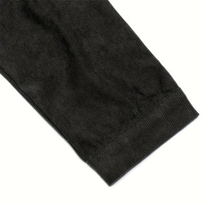 Women's Corduroy Long Sleeve Jacket - Casual Button-Up Coat With Flap Pockets, Fall & Spring Fashion Outerwear