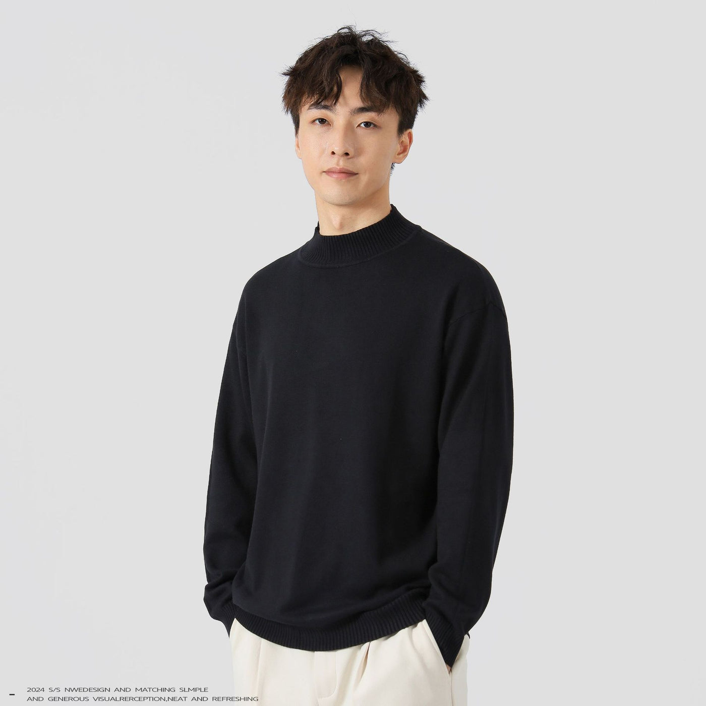 Solid Color Loose Inner Wear Leisure Warm Bottoming Long-sleeved Sweater