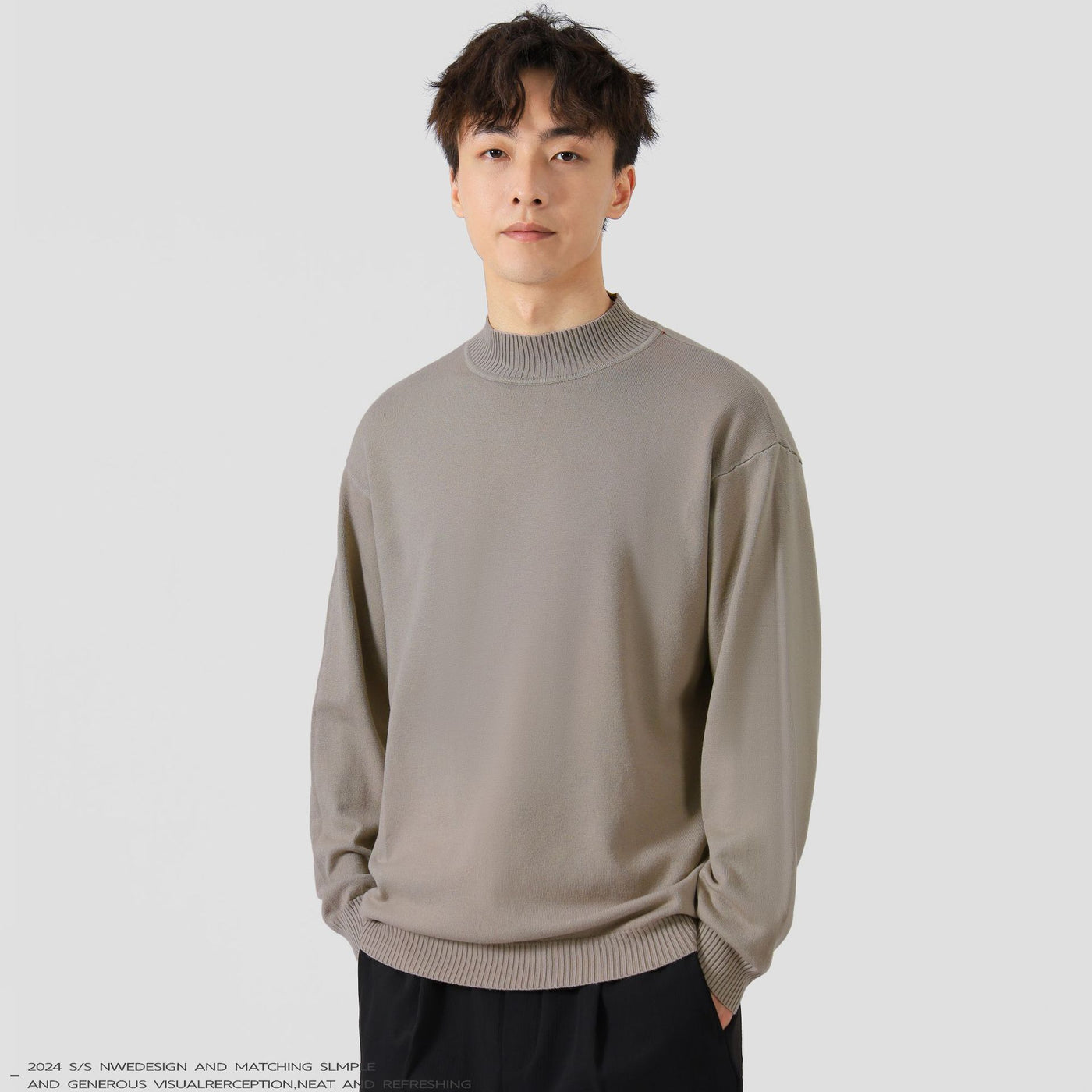 Solid Color Loose Inner Wear Leisure Warm Bottoming Long-sleeved Sweater